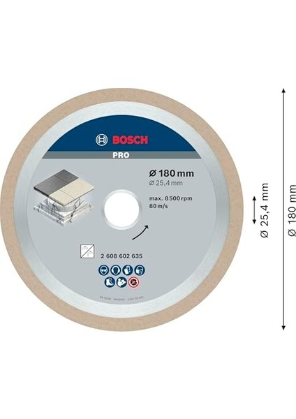 Kesme Diski Seramik, 180 x 25,40 x 2,2 x 10 Mm, 2608602635 Için En Iyisi fiyatları