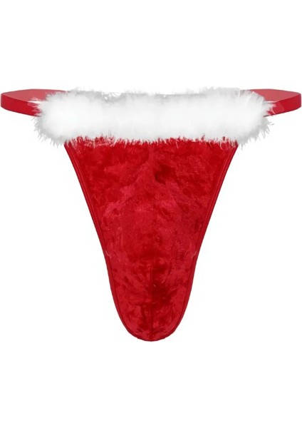 Erkek Yılbaşı Kadife Noel Baba Sakal Detaylı Tanga Yılbaşı Noel Baba Hediye Erkek Tanga Modeli