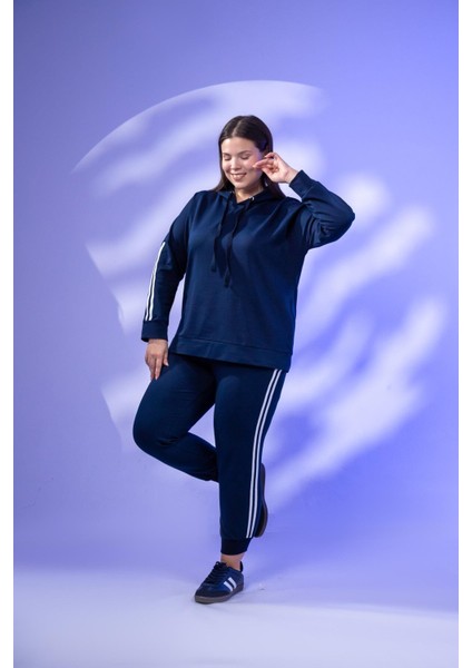 Büyük Beden Kapüşonlu 2 Iplik Eşofman Takım