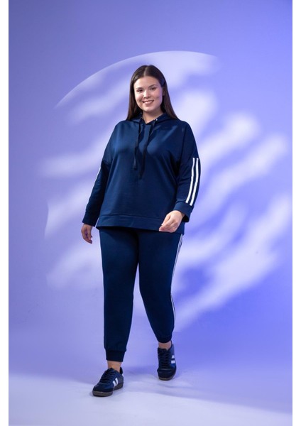 Büyük Beden Kapüşonlu 2 Iplik Eşofman Takım