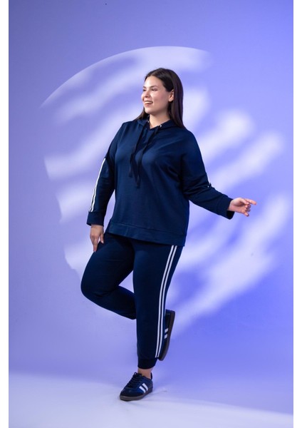 Büyük Beden Kapüşonlu 2 Iplik Eşofman Takım