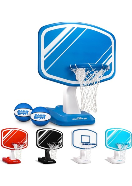 Splash Hoop Yüzme Havuzu Basketbol Oyunu, Poolside Su Basketbol Çemberi Dahil, 2 Top ve Pompa