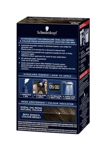 Schwarzkopf Men Perfect 70 Koyu Kahve Erkeklere Özel Saç Boyası fiyatları