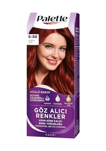 Palette Yoğun Göz Alıcı Renk Saç Boyas 6-88 Yoğun Kızıl