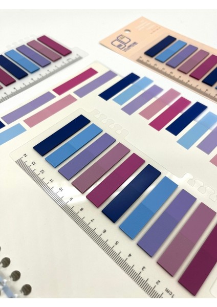 10 Renkli Cetvelli Pastel Mavi ve Mor Tonları Indeks Sticker/index/post-It/postit/kitap Ayracı/not Kağıdı indirimleri