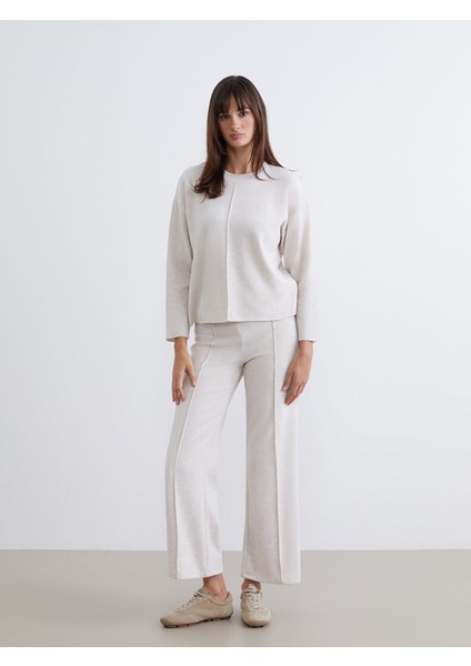 Yeni Sezon Beli Lastikli Kadın Triko Pantolon