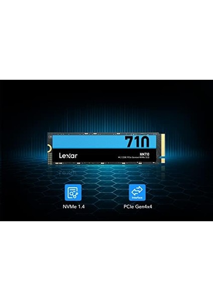 NM710 500GB Ssd, M.2 2280 Pcıe GEN4X4 Nvme Dahili Ssd, 5000 Mb/s'ye Kadar Okuma, 2600 Mb/s Yazma, Pc, Dizüstü Pc ve Oyuncu Için Dahili Solid State DRIVE(LNM710X500G-RNNNG) fiyatları