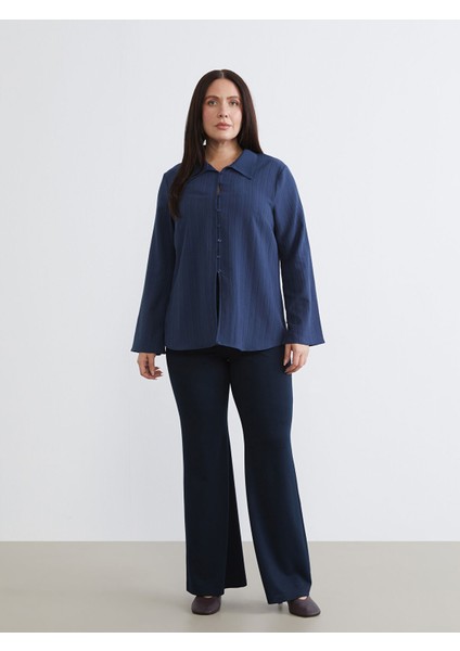 Yeni Sezon Büyük Beden Dokulu Poplin Kadın Gömlek fiyatları