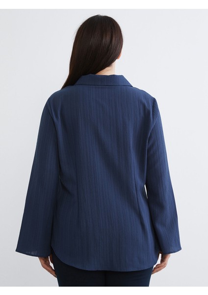 Yeni Sezon Büyük Beden Dokulu Poplin Kadın Gömlek fırsatları