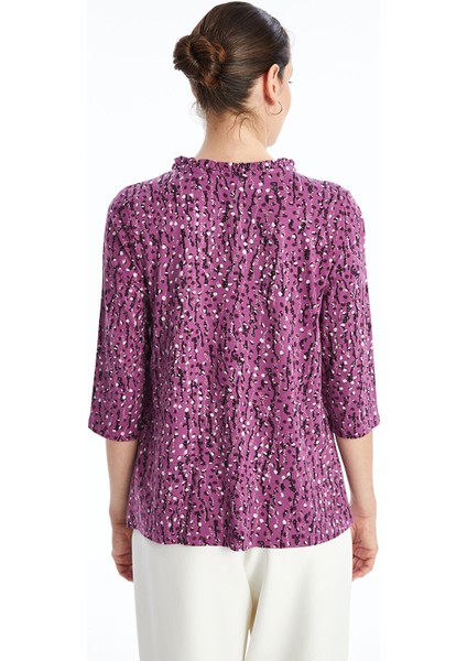 Yeni Sezon Bağlamalı Yaka Desenli Kadın Bluz fırsatları