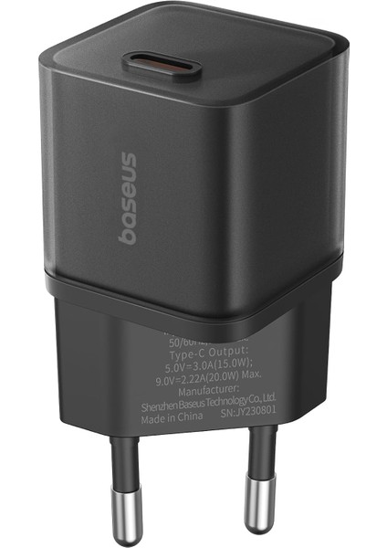 GAN5S Hızlı Şarj 1c, 20W Eu, Siyah