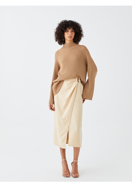 Yeni Sezon Beli Fermuarlı Düz A Kesim Saten Kadın Etek fırsatları