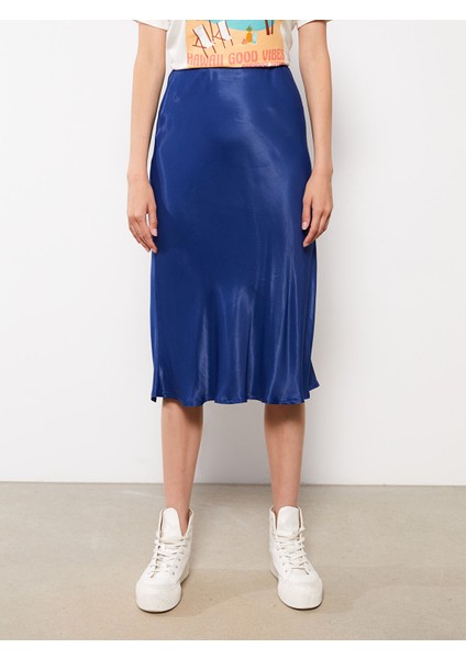 Yeni Sezon Dar Fit Düz Saten Kadın Tüp Etek