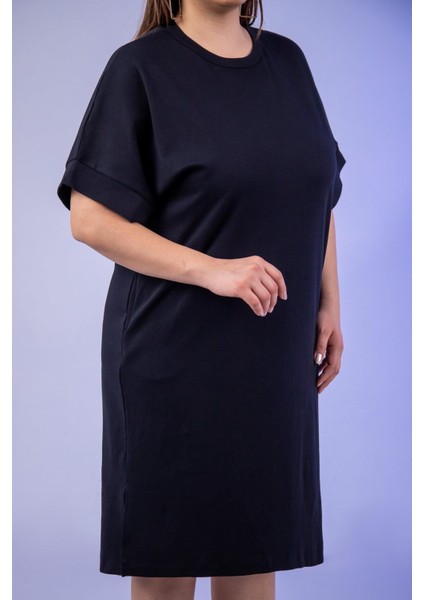 Kadın 210105 Bisiklet Yaka Cepli Elbise Siyah modelleri