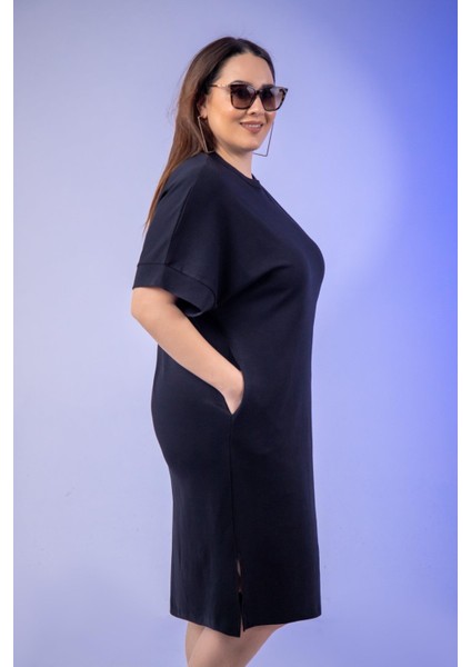 Kadın 210105 Bisiklet Yaka Cepli Elbise Siyah indirimleri