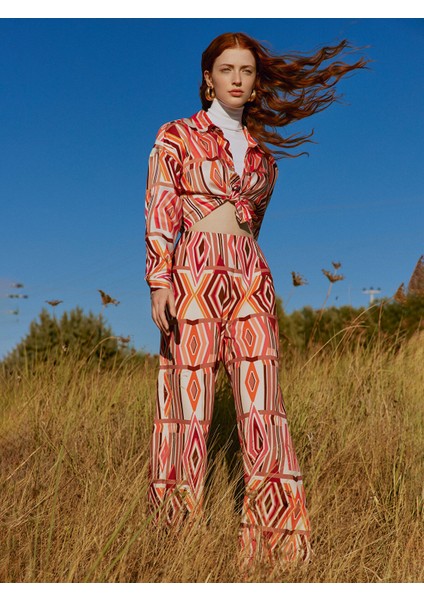 Yeni Sezon Desenli Uzun Kollu Saten Kadın Gömlek fiyatları