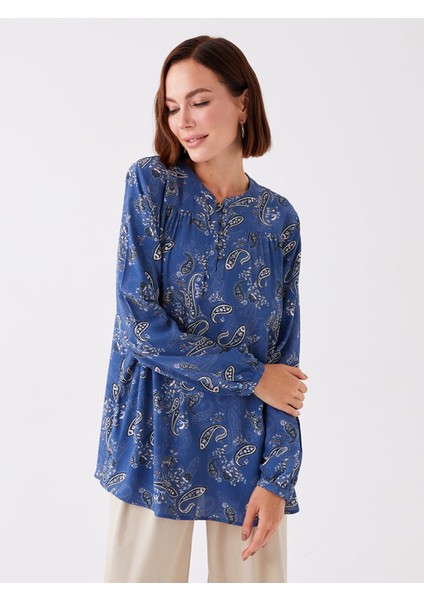 Yeni Sezon Bisiklet Yaka Desenli Uzun Kollu Kadın Bluz fiyatları