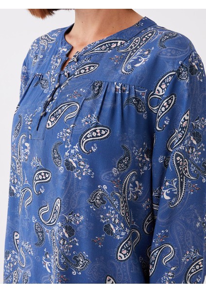 Yeni Sezon Bisiklet Yaka Desenli Uzun Kollu Kadın Bluz fırsatları