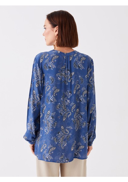 Yeni Sezon Bisiklet Yaka Desenli Uzun Kollu Kadın Bluz indirimleri