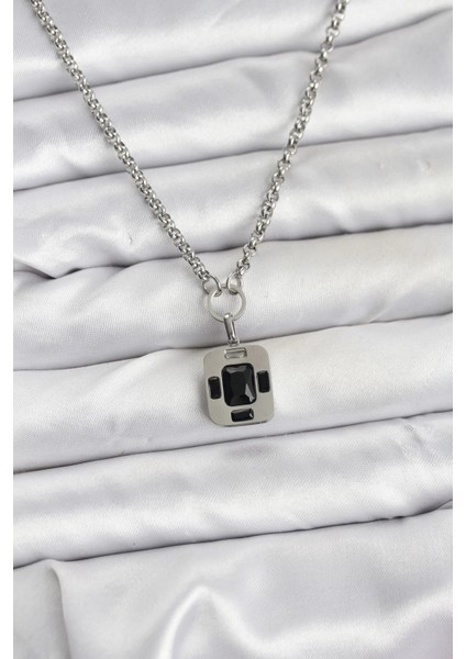 316L Çelik Zincir Gümüş Renk Vintage Model Kadın Kolye