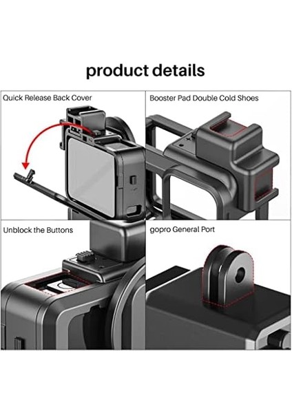 G9-4 Gopro Hero 9 Vlog Plastik Çerçeve fiyatları