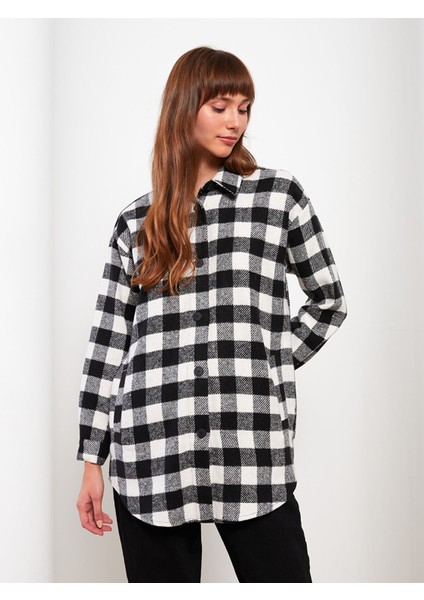 Yeni Sezon Ekose Uzun Kollu Gabardin Oversize Kadın Gömlek Ceket fiyatları