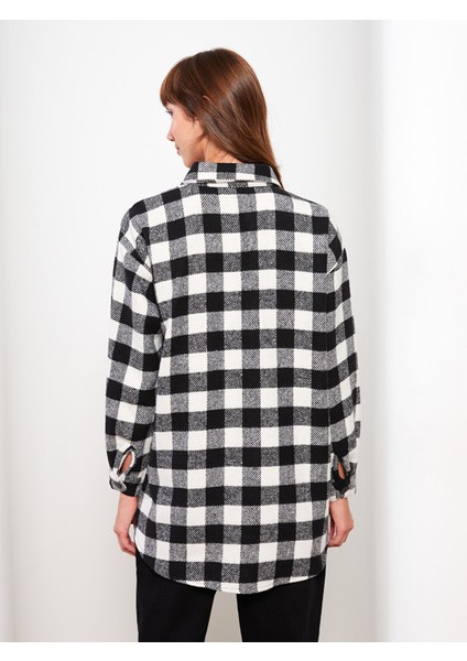 Yeni Sezon Ekose Uzun Kollu Gabardin Oversize Kadın Gömlek Ceket indirimleri