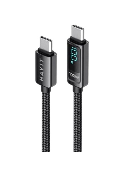 CB6247 PD100W Type-C To Type-C Göstergeli Şarj Kablosu fiyatları