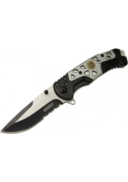 Eco Lounge Lanmark MX10 Gri Testereli Outdoor Çakı 21 cm - Otomatik, Perçinli