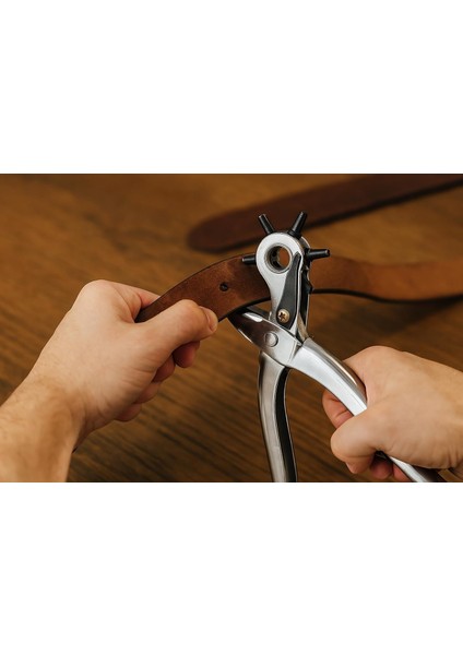 Delme Aleti Kemer Delme Pensi 6 Ayrı Ayarlı Pens Deri Delici El Aletleri