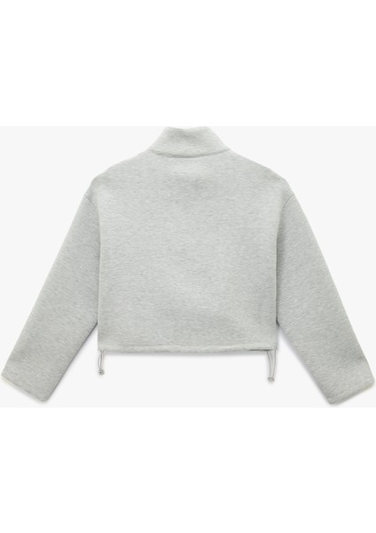 Dik Yaka Çıtçıt Düğmeli Stoperli Spor Oversize Sweatshirt fiyatları