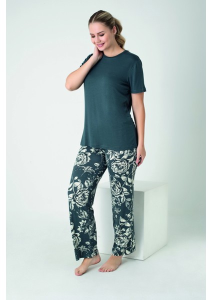 Kadın Viskon Bisiklet Yaka Kısakol Pijama Takım C840-910 fiyatları