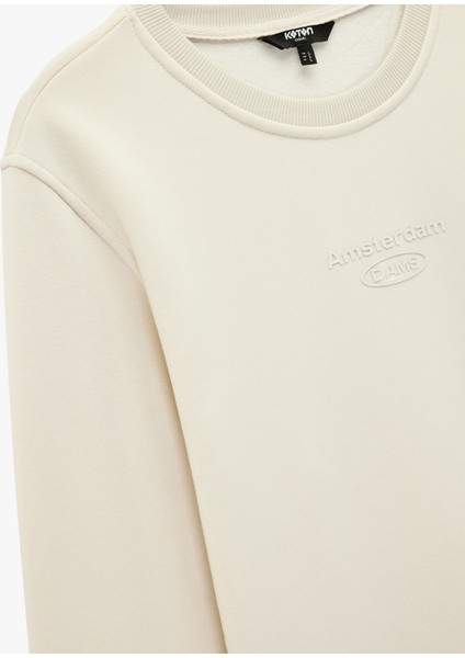 Uzun Kollu Bisiklet Yaka Şardonlu Baskılı Sweatshirt modelleri