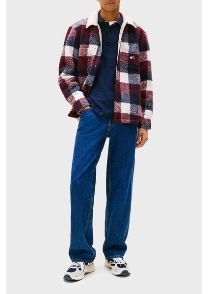 Oversize Fit Klasik Yaka Ekoseli Gömlek Erkek Gömlek DM0DM22010 C1G fiyatları