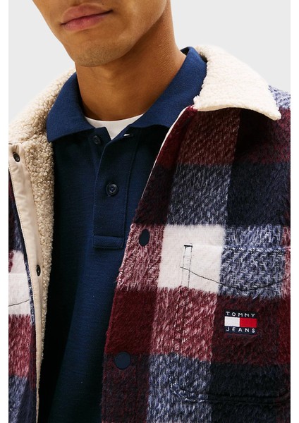 Oversize Fit Klasik Yaka Ekoseli Gömlek Erkek Gömlek DM0DM22010 C1G fırsatları