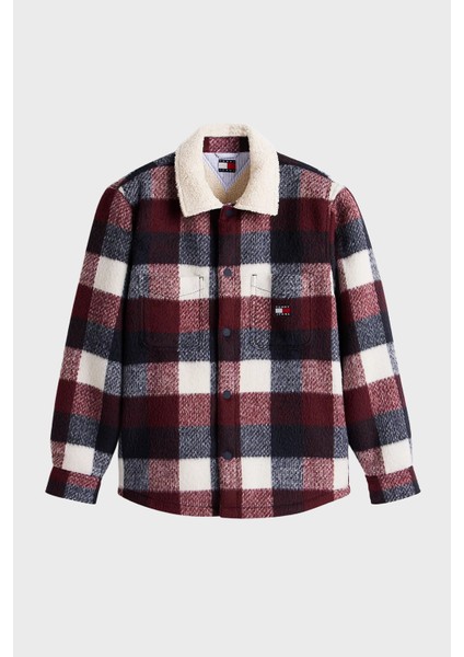 Oversize Fit Klasik Yaka Ekoseli Gömlek Erkek Gömlek DM0DM22010 C1G indirimleri