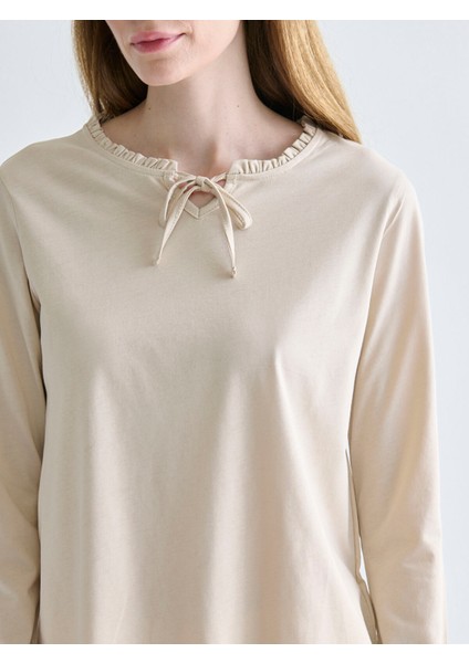 Yeni Sezon Fırfırlı Bağlamalı Yaka Bluz modelleri