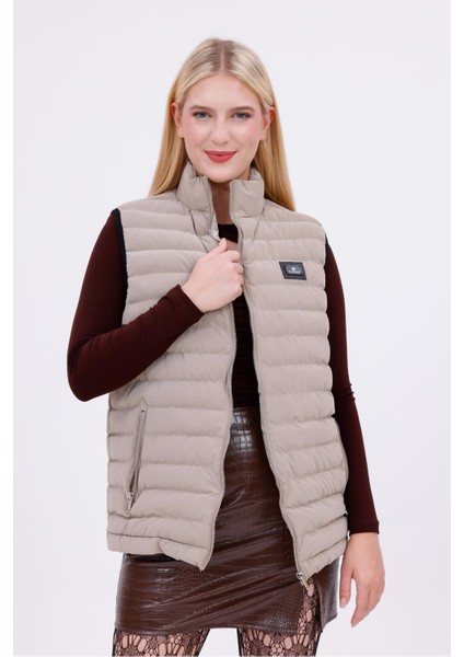 Kadın Nova Kumaş Şişme Yelek - Iç Cepli