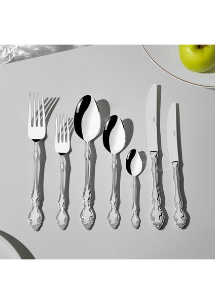 Adriana Sade 12 Kişilik 84 Parça Deri Kutulu Çatal Kaşık Bıçak Takımı