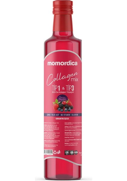 Collagen Mix - Tripeptit 500 Dalton Tip 1 & Tip 3 Kolajen, Selenyum, Folik Asit, Çinko, B6 Vitamini