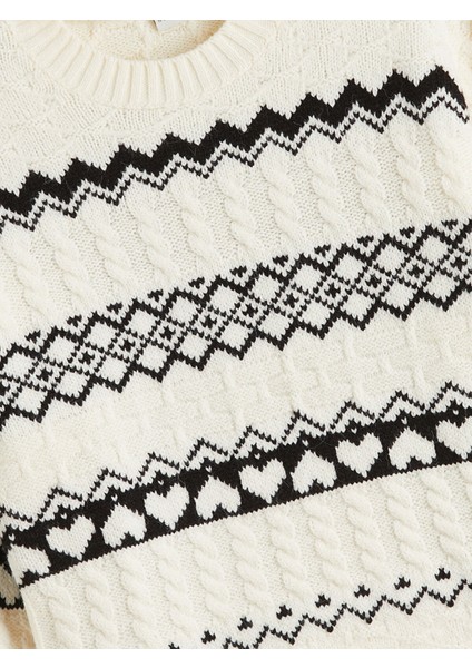 Yeni Sezon Bisiklet Yaka Desenli Kız Çocuk Triko Kazak fiyatları