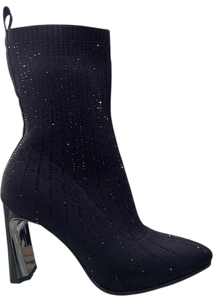 Orijinal Guja 104 Topuklu Özel Tasarım Şık Taşlı Çoraplı Bayan Bot