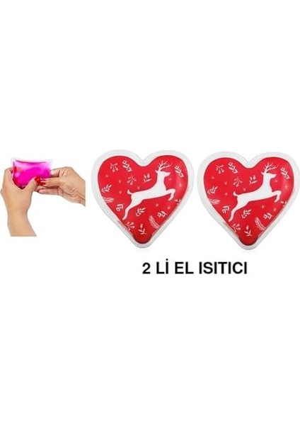 Iki Adet Kalpli Geyikli Cep Sobası,el Isıtıcı,sıcak Su Torbası Pvc 9cm