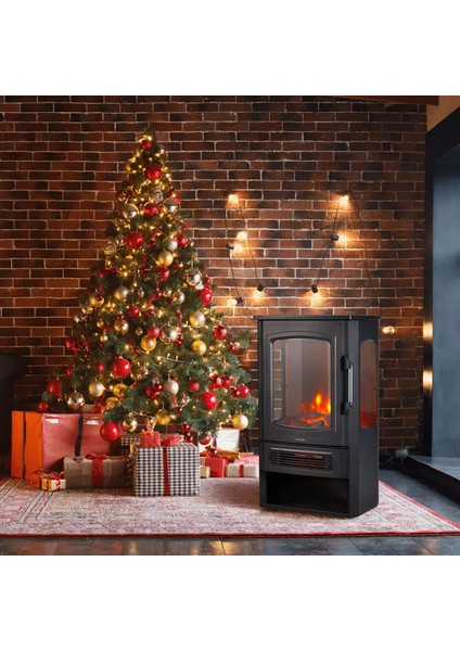 Xlarge Elektrikli Şömine & Elektrikli Soba Fanlı Isıtıcı, LED Odun Efekti, Metal Kasa ND-183C indirimleri