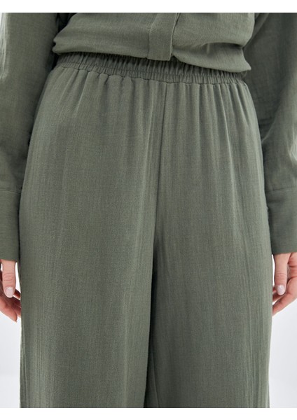 Yeni Sezon Beli Lastikli Rahat Kalıp Kadın Pantolon modelleri