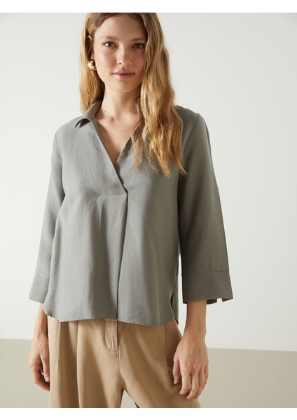 Yeni Sezon Gömlek Yaka Kadın Bluz