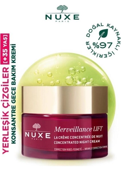 Merveillance Lift Concentrated Firming Moisturizing 96% Natural Night Cream 50ML