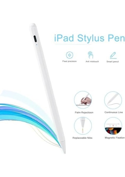 IPad Tabletler Için Dokunmatik Stylus Kalem - Kalem Avuç Içi Reddi - Eğim Özelliği - Çizim Kalemi - iPad Pro/ipad Mini/ipad Air 2 Adet Yedek Uç ve Özel Taşıma Kutusu Ile Birlikte modelleri