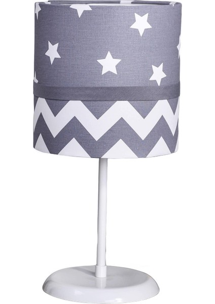 Gri Yıldızlı Gri Beyaz 2.li Set M-0387 Kumaş Kaplama Genç ve Çocuk Odası Avize ve Abajur Takımı modelleri