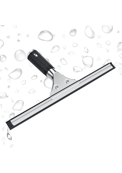 Profesyonel Cam Sileceği, Paslanmaz Çelik, Kauçuk Dudaklı, Duş Çekçeki, Siyah, Duş,, Ayna, Cam Temizliği,, Pencere Temizliği, Duş Çekçeki, Pencere Temizleyici Için, 30 cm